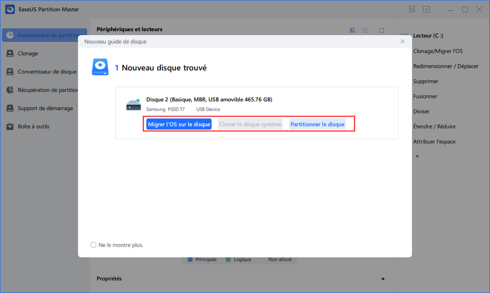 guide pour partitionner un nouveau disque dur externe étape 1